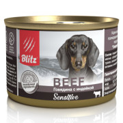 Blitz Sensitive Dog Beef & Turkey консервы для собак всех пород и возрастов говядина с индейкой