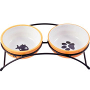 КерамикАрт миска керамическая для собак и кошек двойные 2x290мл