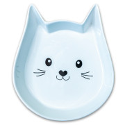 КерамикАрт миска керамическая для кошек Мордочка кошки, белая, 200 мл