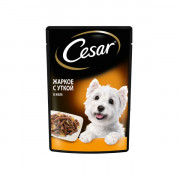 Cesar корм консервированный для взрослых собак жаркое с уткой в желе