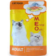 Me-O пауч для кошек Тунец и Креветки в желе