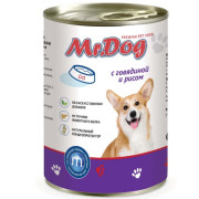 Mr.Dog консервы для собак с говядиной и рисом