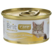 Brit Care суперпремиум корм консервированный для кошек, куриная грудка и сыр