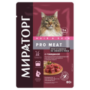 Winner Мираторг Pro Meat Корм консервированный для кошек для красоты и здоровья шерсти, с говядиной