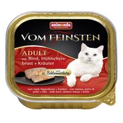 Animonda Vom Feinsten Adult меню консервы для взрослых кошек говядина, куриная грудка и травы