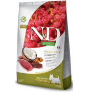 Farmina N&D Quinoa Skin & Coat  Coat Mini беззерновой диетический сухой корм для взрослых собак мелких пород при пищевой непереносимости утка, киноа, кокос и куркума