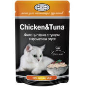 Gina Tuna&Chicken пауч для кошек филе цыпленка с тунцом в соусе