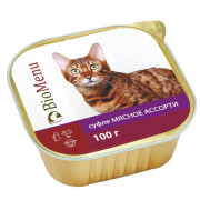 BioMenu консервы для кошек суфле мясное ассорти