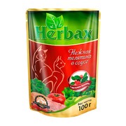 Herbax пауч для кошек нежная телятина в соусе с листьями брусники