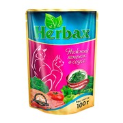 Herbax пауч для кошек нежный ягненок в соусе с морской капустой
