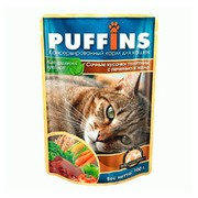 Puffins пауч для кошек телятина с печенью в желе