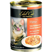 Edel Cat консервы для кошек нежные кусочки 3 вида мяса птицы в соусе