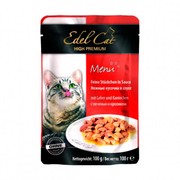 Edel Cat пауч для кошек нежные кусочки печень/кролик в соусе