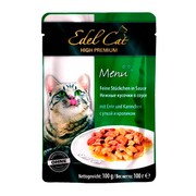 Edel Cat пауч для кошек нежные кусочки утка/кролик в соусе