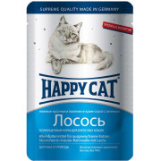 Happy Cat консервы для кошек нежные кусочки в соусе лосось ломтики