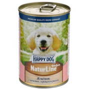 Happy Dog Natur Line консервы для щенков ягненок с печенью, сердцем и рисом