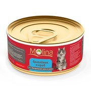 Molina консервы для кошек цыпленок с крабами в желе