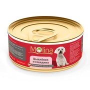 Molina консервы для собак цыпленок с говядиной в желе
