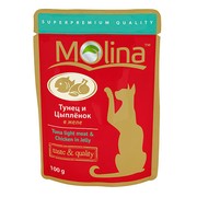 Molina пауч для кошек тунец и цыпленок в желе