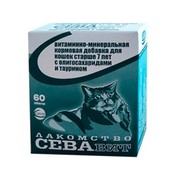 СеваВит витаминно-минеральная кормовая добавка для кошек старше 7 лет с олигосахаридами и таурином