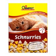 Gimpet Schnurries, витамины для кошек сердечки с курицей