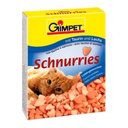 Gimpet Schnurries, витамины для кошек сердечки с лососем