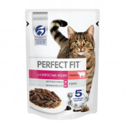 PERFECT FIT корм консервированный для взрослых кошек с говядиной в соусе