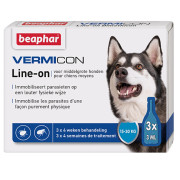 Beaphar IMMO Shield Line-on капли на холку для собак весом от 15 до 30 кг от блох и клещей, 3 пипетки