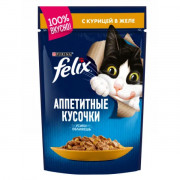 Консервы Felix пауч для кошек кусочки в желе курица