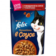 Консервы Felix Sensations Sauce Surprise пауч для кошек говядина и томат