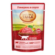 NATURE'S TABLE корм консервированный для кошек говядина в соусе