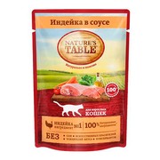 NATURE'S TABLE корм консервированный для кошек индейка в соусе