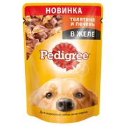 Pedigree пауч для взрослых собак, телятина и печень в желе