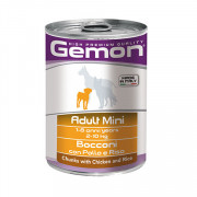 Gemon Dog Mini консервы для собак мелких пород кусочки курицы с рисом