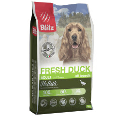 Blitz Holistic Fresh Duck Adult Dog All Breeds (Low Grain) корм сухой низкозерновой для взрослых собак всех пород свежая утка