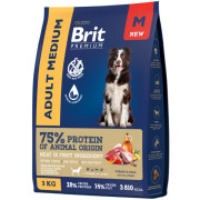 Brit Premium Dog Adult Medium корм сухой для взрослых собак средних пород, телятина и индейка