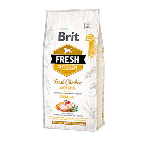 Brit Fresh Adult Chicken with Potato для собак курица и картофель