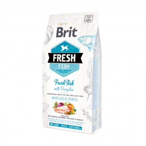 Brit Fresh Fish &amp; Pumpkin Adult Large Muscles &amp; Joints  для собак крупных пород с рыбой и тыквой