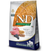 Farmina N&D Ancestral Grain корм для собак средних и крупных пород ягненок, спельта, овес и черника