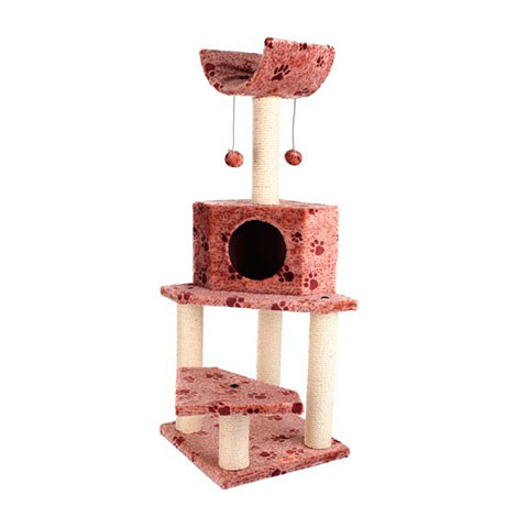 Fauna International игровая площадка для кошек Bella коричневая с лапками