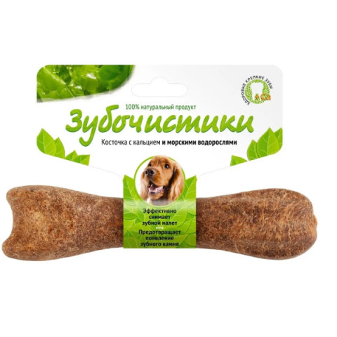 Деревенские лакомства косточка для собак 10-25кг с кальцием и морскими водорослями, зубочистики