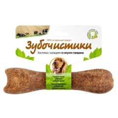 Деревенские лакомства косточка для собак 10-25кг с кальцием со вкусом говядины, зубочистики