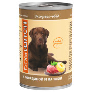 DogLunch Экспресс обед консервы для собак с говядиной и лапшой