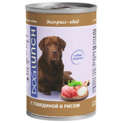 DogLunch Экспресс обед консервы для собак с говядиной и рисом