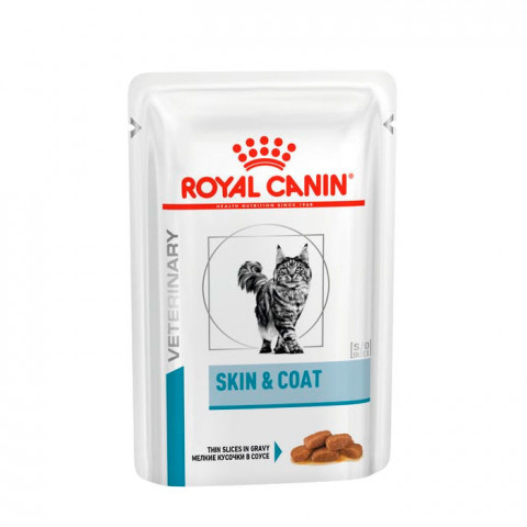 Royal Canin VCN Skin&Coat Coat Formula консервы для кастрированных котов и стерилизованных кошек с длинной шерстью, пауч
