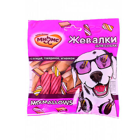 Мнямс лакомство жевалки Mixmallowsс птицей, говядиной и ягненком