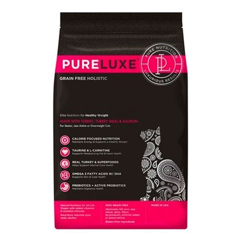 Pureluxe корм для кошек для нормализации веса с индейкой и лососем