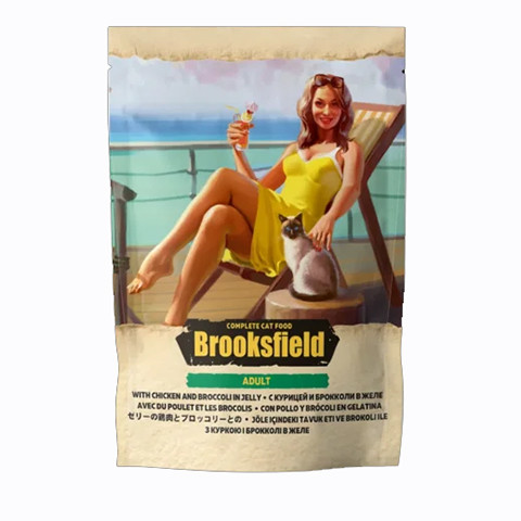 BROOKSFIELD Adult Cat Chicken with Broccoli пауч для кошек курица с брокколи в желе