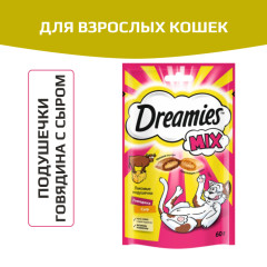 DREAMIES лакомство для кошек микс с говядиной и сыром