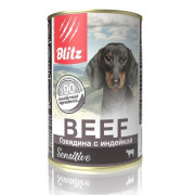Blitz Sensitive Dog Beef & Turkey (Pate) корм консервированный для собак всех пород и возрастов с говядиной и индейкой